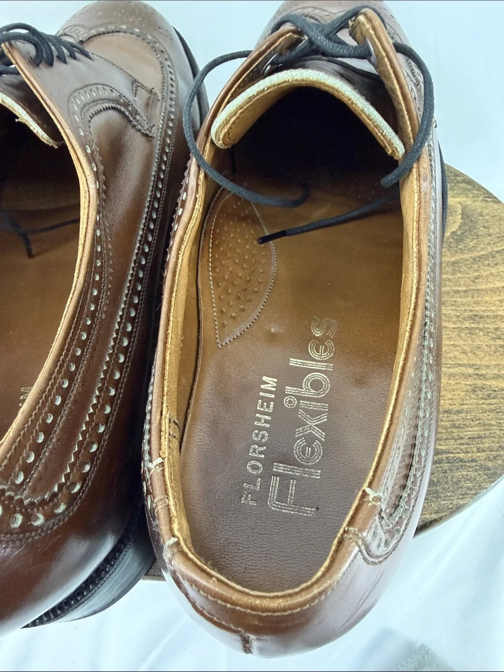 Vintage Florsheim Imperial Kenmoor Wingtip Brown Leather Oxford, Mens 9